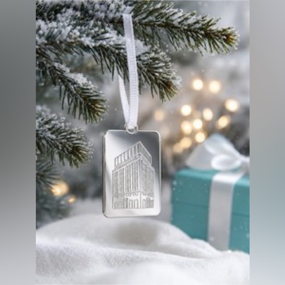 Tiffany & Co. Landmark Silver Charm Ornament with pouch